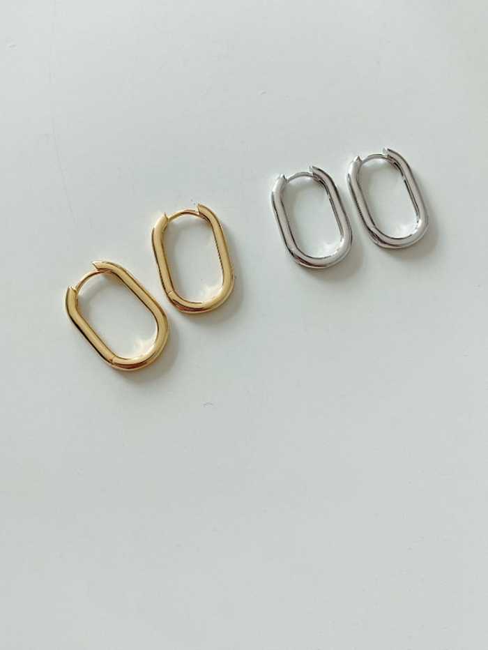 925 Sterling Silver Minimalist Smooth Hollow Geometric Stud Earring