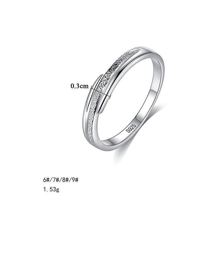 925er Sterlingsilber mit platinierten Ringen mit vereinfachten Linien
