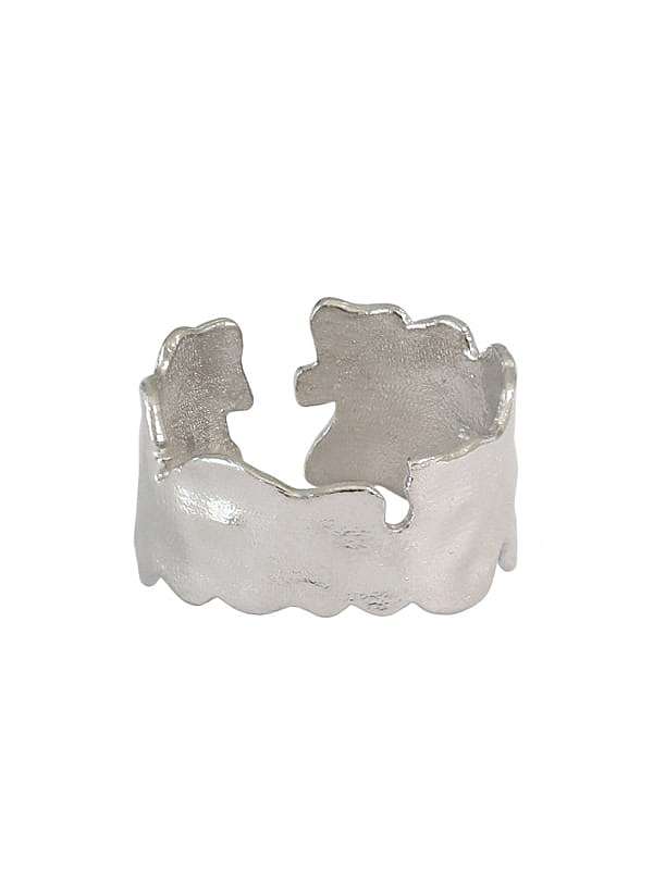 Artisan Band Ring aus 925er Sterlingsilber mit unregelmäßiger Textur