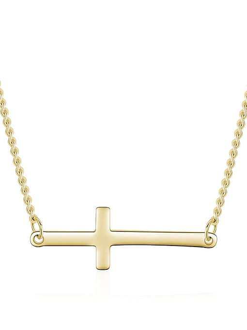 Collier pendentif minimaliste croix lisse en argent sterling 925