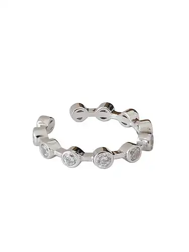 925 Sterling Silver Round Minimalist Free Size Band Ring