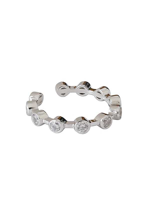 Anel de pulseira de prata esterlina 925 redondo minimalista tamanho livre