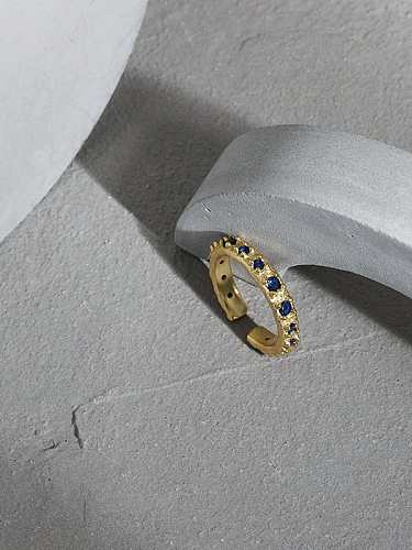 925 Sterling Silver Cubic Zirconia Irregular Vintage Band Ring