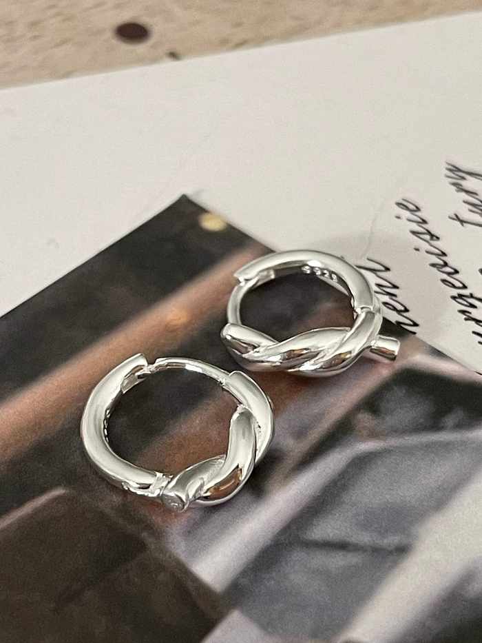 925 Sterling Silver Irregular Knot Vintage Stud Earring