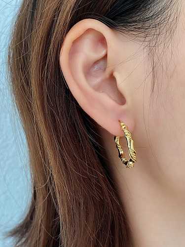 925 Sterling Silver Hollow Geometric Vintage Stud Earring