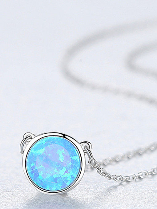 Minimalistische Opal-Mini-Halskette aus Sterlingsilber