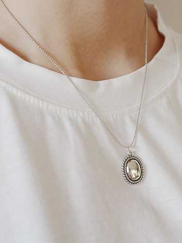 Conjunto de colar de corrente vintage moda prata esterlina 925