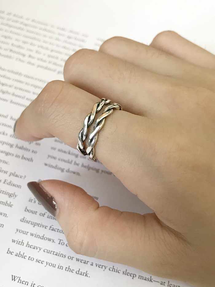 925 Sterling Silver Geometric Vintage Stackable Ring