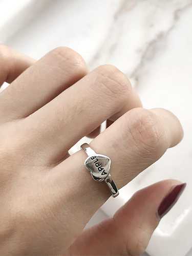 925 Sterling Silber Buchstabe Minimalist Freee Size Midi Ring
