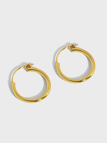 Glatter runder minimalistischer Creolen-Ohrring aus 925er Sterlingsilber