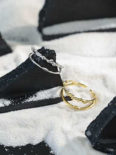 925 Sterling Silver Irregular Minimalist Stackable Ring