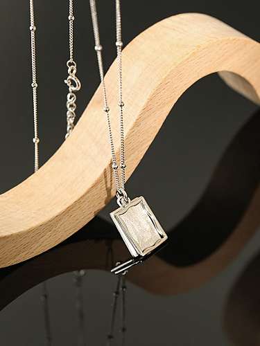 925 Sterling Silber geometrische minimalistische Halskette mit Anhänger