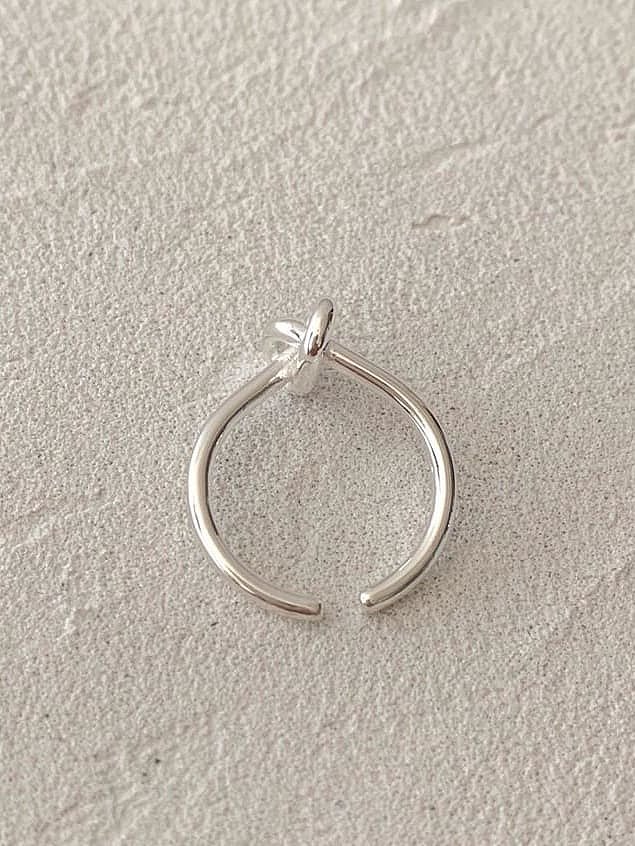 Anel de banda minimalista de coração em prata esterlina 925