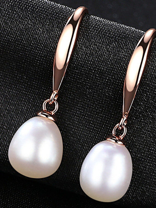 Sterling Silver classic natural freshwater pearl earrings