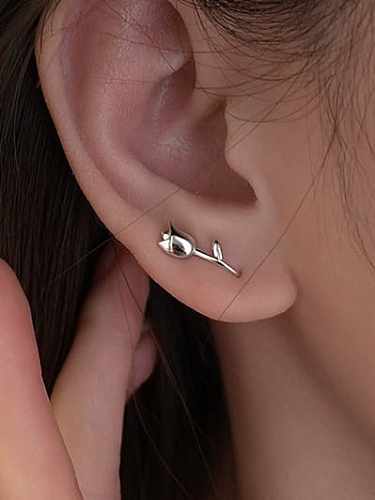 925 Sterling Silver Flower Cute Stud Earring