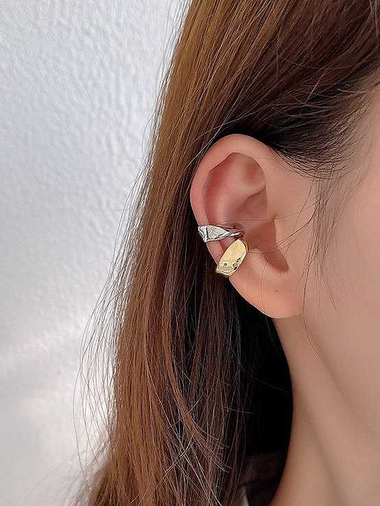 925 Sterling Silver Irregular Vintage Clip Earring