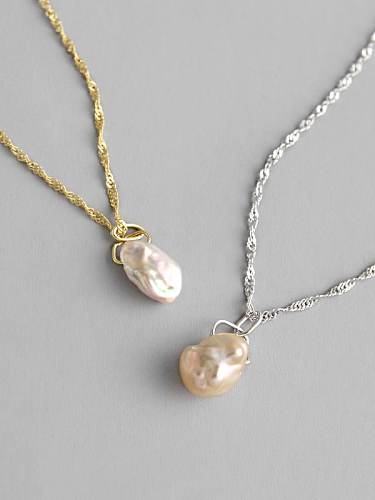 925 Sterling Silver Imitation Pearl Necklace