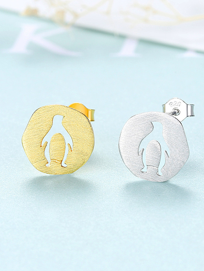 Sterling Silver creative animal Penguin stud
