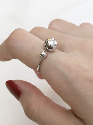 925 Sterling Silver Ball Minimalist Free Size Midi Ring