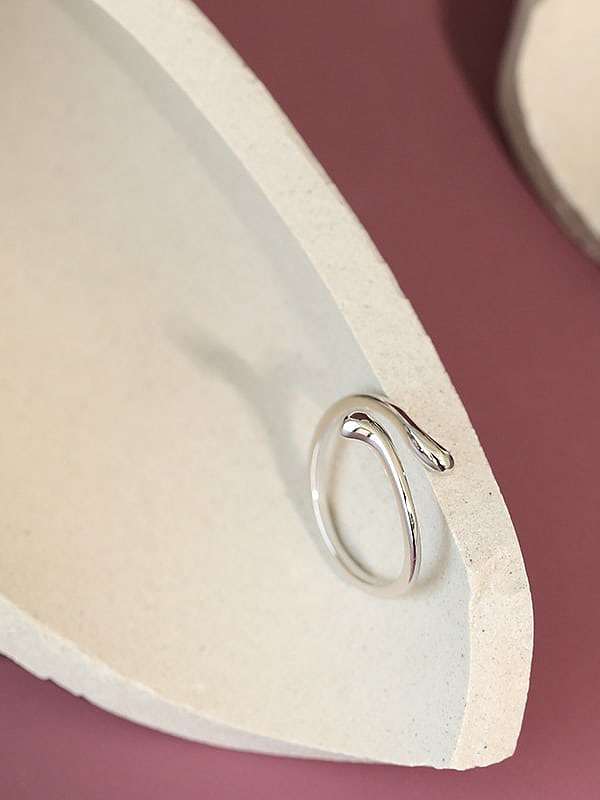خاتم من الفضة الإسترليني عيار 925 بتصميم قطرة الماء