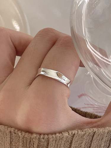 Bague minimaliste géométrique en argent sterling 925