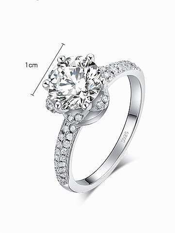 925 Sterling Silver Cubic Zirconia Crown Dainty Band Ring