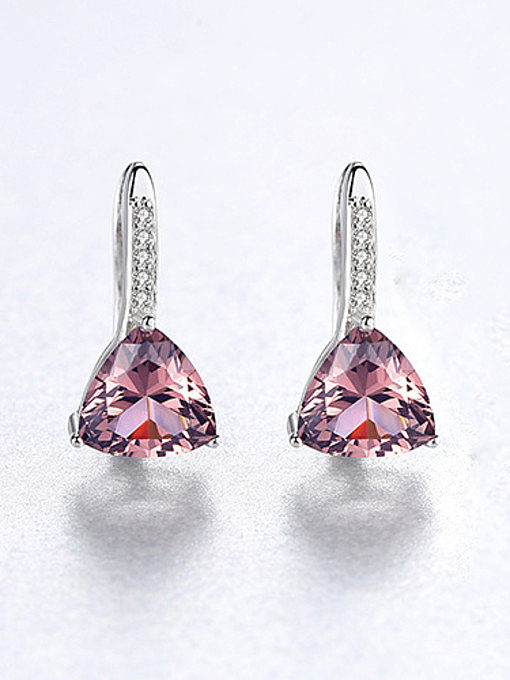 925 Sterling Silver With Silver Plated Fashion Triangle Stud Earrings