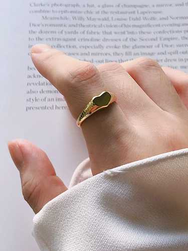 925 Sterling Silver Smooth Heart Minimalist Band Ring