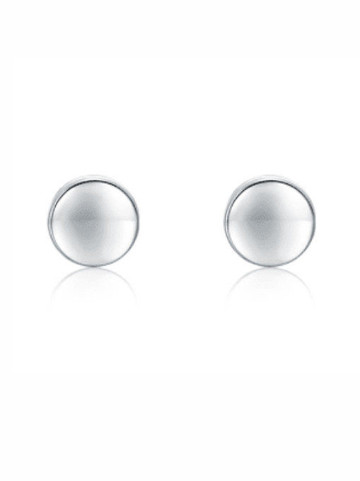 925 Sterling Silver Smotth Geometric Minimalist Stud Earring