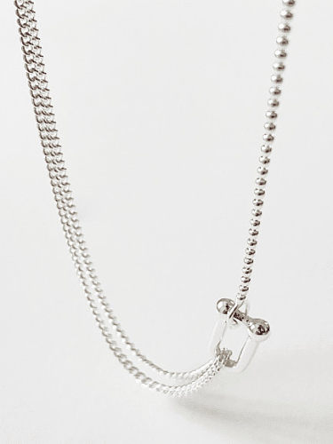 925 Sterling Silver Geometric Vintage Multi Strand Necklace