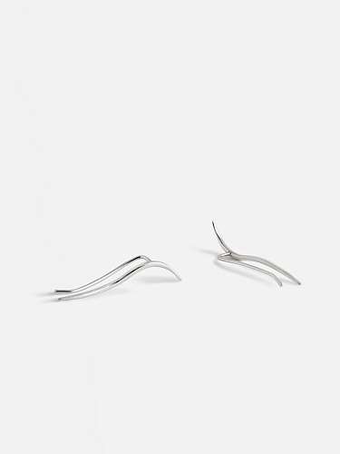925 Sterling Silver Streamline Minimalist Clip Earring