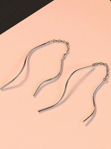 Sterling silver simple tassel ear line