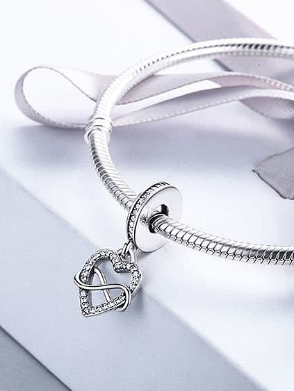 925 silver cute heart charms