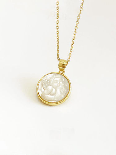 925 Sterling Silver With Gold Plated Simplistic Round Necklaces