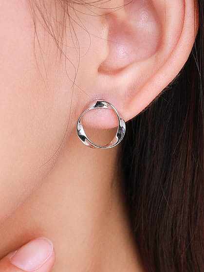 925 Sterling Silver Geometric Minimalist Stud Earring