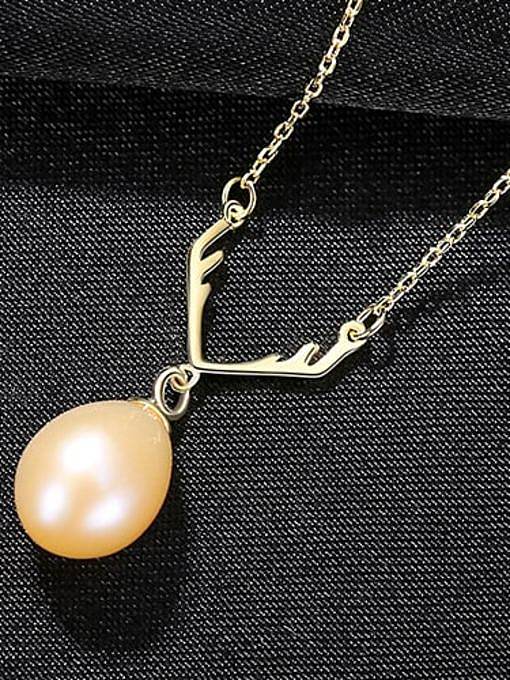 Collar de lazo minimalista irregular blanco perla de agua dulce de plata de ley 925