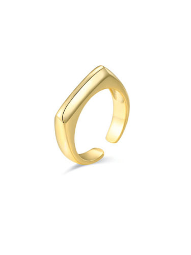 925er Sterlingsilber mit vergoldeten schlichten geometrischen Ringen in freier Größe