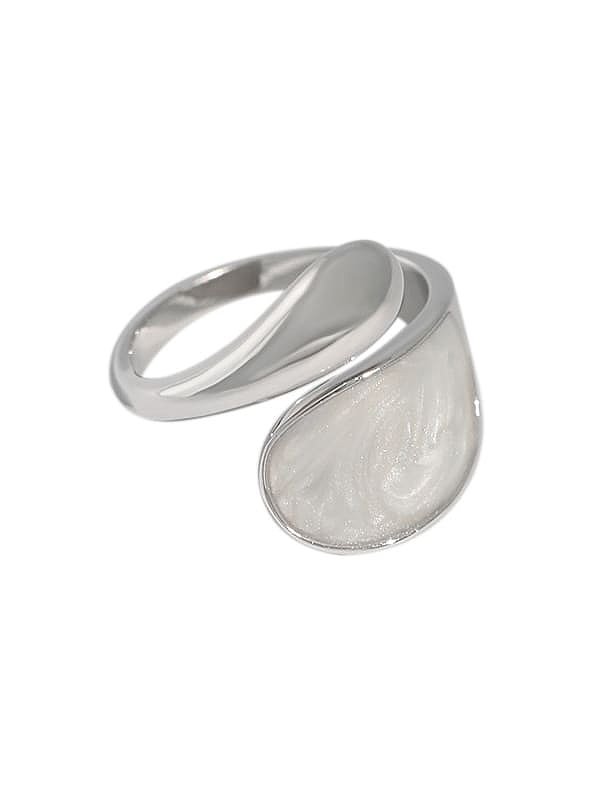 925 Sterling Silver Enamel Geometric Artisan Band Ring