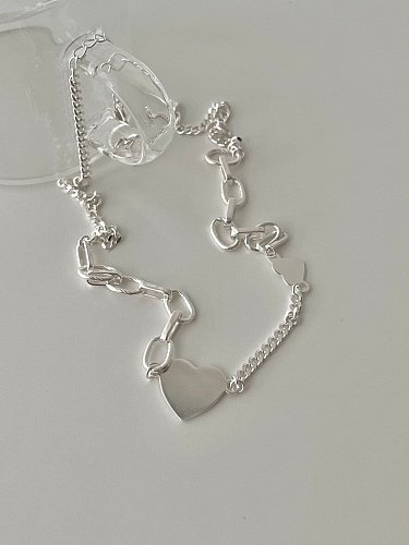 Collier minimaliste d'amour irrégulier en argent sterling 925