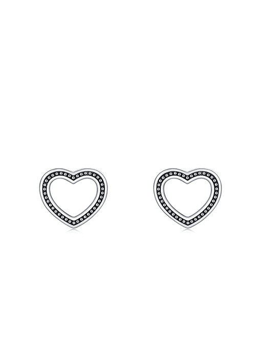 925 Sterling Silver Heart Dainty Stud Earring