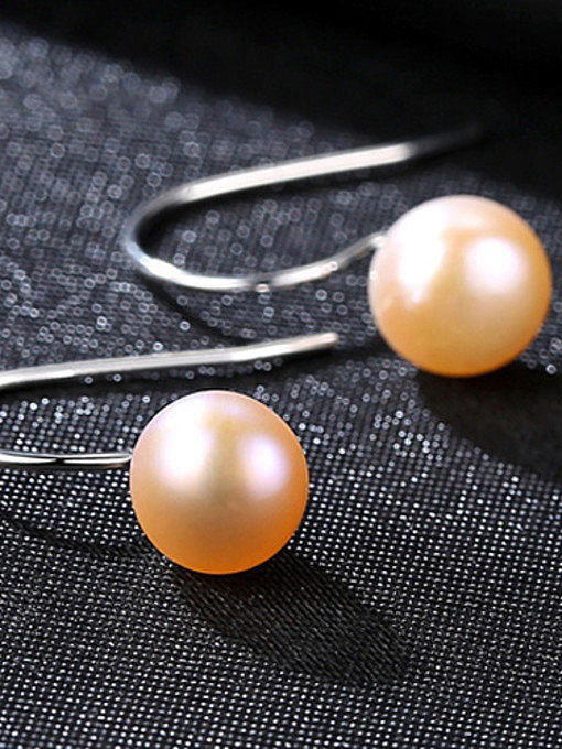 Sterling Silver Natural Freshwater Pearl simple anti allergy ear hook