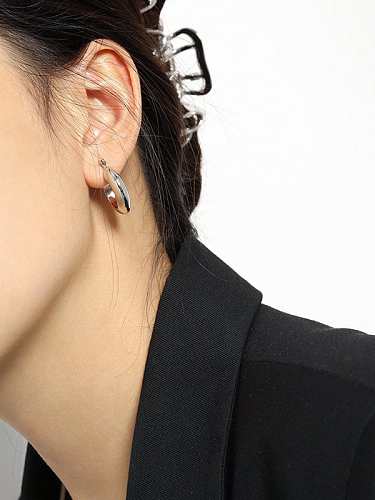 925 Sterling Silver Geometric Vintage Huggie Earring