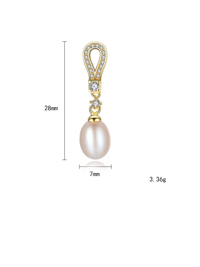 925 Sterling Silver With Gold Plated Simplistic Irregular Drop Earrings