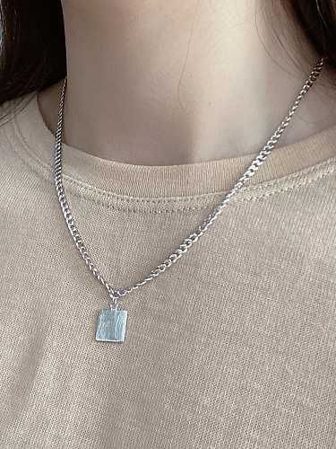 Glatte geometrische minimalistische Halskette aus 925er Sterlingsilber