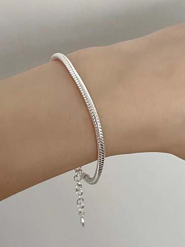 925 Sterling Silver Irregular Hip Hop Link Bracelet