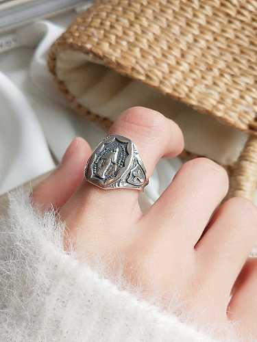 925 Sterling Silver Vintage Oval Free Size Ring