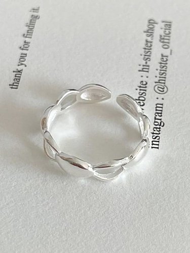 خاتم من الفضة الإسترليني عيار 925 بتصميم هندسي بسيط