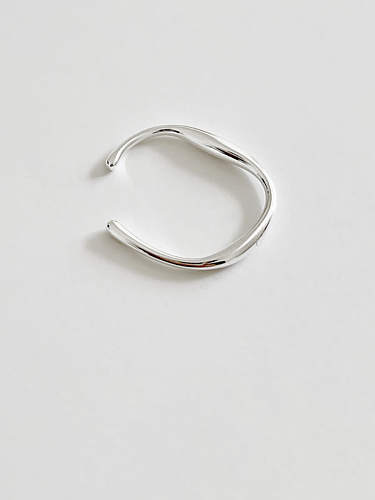 Anel de banda minimalista linha irregular de prata esterlina 925