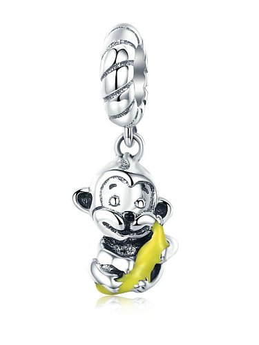925 silver cute monkey charms