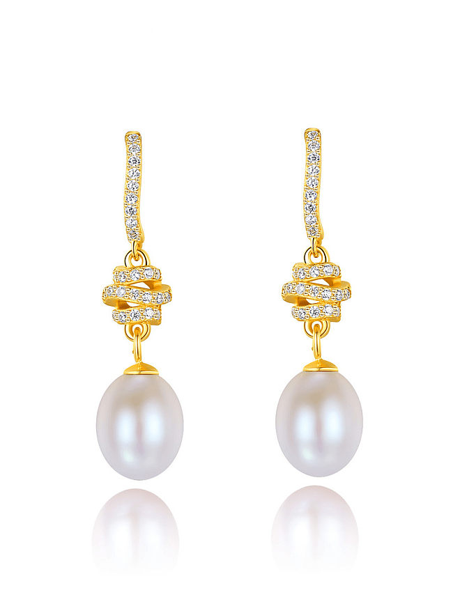 925 Sterling Silver Imitation Pearl Water Drop Dainty Drop Earring